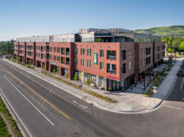 The exterior of the GW Apartments building