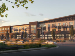 Rendering of The Col apartments building viewed from Colfax Avenue